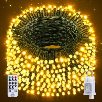 Image de Auriostar Guirlande Lumineuse Exterieure Noel, 20m 200LEDs Sapin de Noel Intérieur 8 Modes avec Télécommande,Étanche IP44 Extérieur pour Decoration