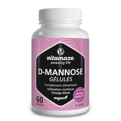 Image de D Mannose Forte 2000 mg pour Femmes Complément Alimentaire Urinaire Dose Intensive Pendant 15 Jours 60 Gélules 100% Vegan et Naturel Qualité Allemande