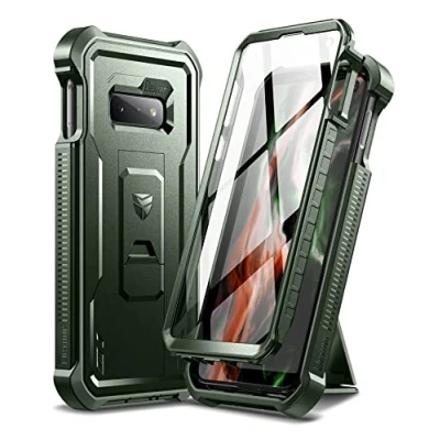 Image de Dexnor pour Coque Samsung Galaxy S10e Protection d&#039;écran et Support intégrés Durable Militaire Anti Chocs Vert