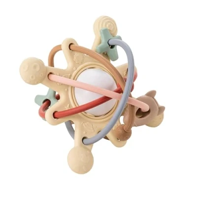Image de Nattou Teether with Rattle Galaxy Silicone, 10 cm, Beige