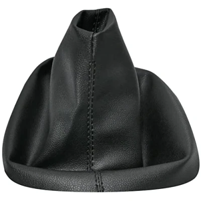 Image de AERZETIX C58498 Soufflet de levier vitesse compatible avec Seat Ibiza 6L 2002 à 2008 couleur: noir en cuir synthétique