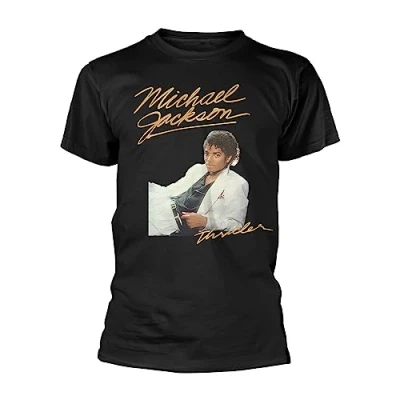 Image de Michael Jackson T shirt noir pour homme Thriller White Suit, noir, Taille L