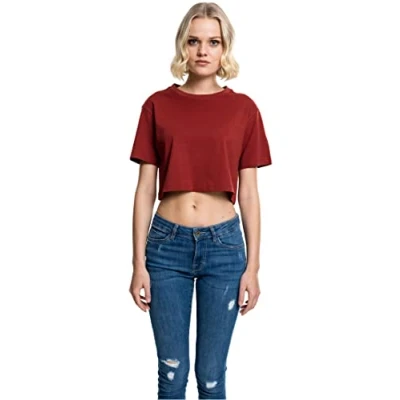 Image de Urban Classics Ladies Short Oversized TEE Tshirt basique, Femme, Taille: XS, Red