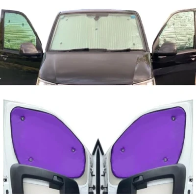 Image de Stores Thermiques Compatible avec Iveco Daily (2014 Date)(Ensemble Complet + hayon) Couleur de la Doublure Violet, Réversible