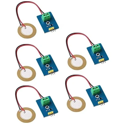Image de Fasizi Lot de 5 modules capteur vibration piézoélectrique analogiques en céramique 3,3 V/5 V pour kit Arduino DIY
