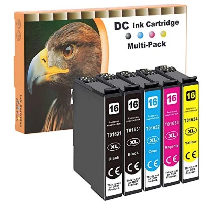 Image de D&amp;C 5X Cartouches d&#039;encre Remplacement pour Epson 16 16XL Workforce WF 2750 2760 2660 2650 2630 2540 2530 2510 2010 (2 Noir / 1 Cyan Magenta Jaunes)