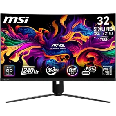 Image de MSI MPG 321CURX QD OLED écran plat de PC 80 cm (31.5&#039;) 3840 x 2160 pixels 4K Ultra HD Noir Neuf