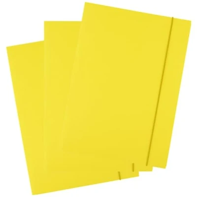 Image de D.RECT Lot de 25 Chemises cartonnées avec élastique Sous en Papier Dossier Fichiers Porte Document Organisateur, Jaune