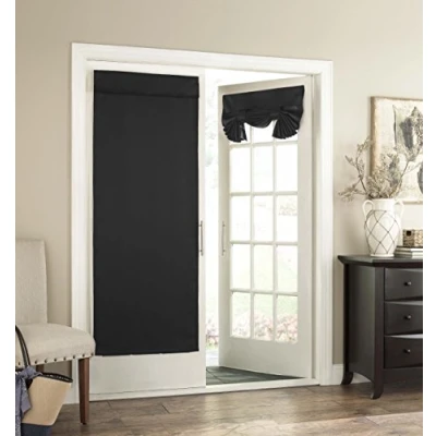 Image de Eclipse Tricia Rideau pour Porte fenêtre Panneau Simple filtrant la lumière terrasse, salon et Chambre à Coucher, 66 x 172,7 cm, Noir