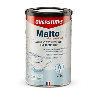 Image de OVERSTIM.s Malto Antioxydant (450 g) Boisson de recharge énergétique pour le sport Augmentation des réserves énergétiques Amélioration la résistance et l&#039;endurance Saveur Neutre