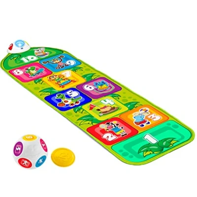 Image de Chicco Marelle de la Jungle Tapis Jeu Musical pour Bébés et Enfants, Jouet Electronique Interactif avec Sons Lumières, Marelle, 2 Modes Jeu, 150 cm Enfant à 5 Ans