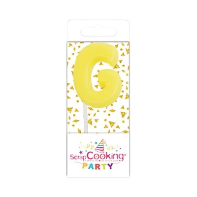 Image de SCRAP COOKING 0566 Mini Bougie G Jaune pour Gâteaux d&#039;anniversaire H 3,5 cm en Paraffine