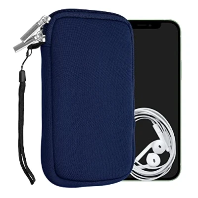 Image de kwmobile Housse Universelle Smartphone Pochette de Protection 15,2 x 8,3 cm pour téléphone Portable M 5,5&quot; en néoprène Bleu foncé