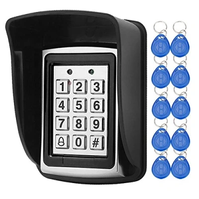 Image de LIBO Contrôleur Imperméable de proximité Clavier numérique Contrôle d&#039;accès pour Le Système d&#039;entrée Porte Simple, 1000 utilisateurs, 10pcs 125KHz RFID Keyfobs avec la Couverture