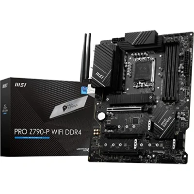 Image de MSI Pro Z790 P DDR4 Carte Mère, ATX pour Processeurs Intel 12ème &amp; 13ème Génération, LGA 1700 55A DrMOS, Memory Boost 5333+MHz/OC, PCIe 5.0 4.0 x16, 4 x M.2 Gen4, Wi FI 6E, 2.5G LAN