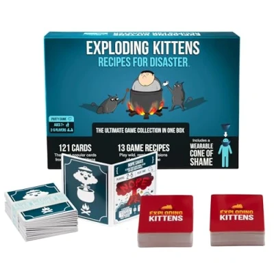 Image de Exploding Kittens Recipes for Disaster Deluxe Game Set by Adults Teens &amp; Kids Fun Family Games
