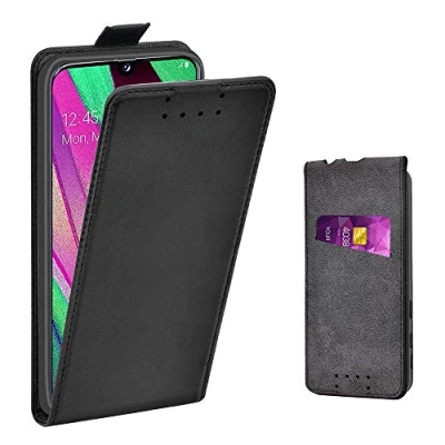 Image de Adicase Coque Galaxy A40 Housse Etui à Rabat Protecteur en Cuir Véritable pour Samsung (Noir)