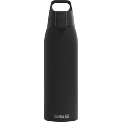 Image de Sigg Gourde Isotherme Shield Therm One Black Convient Aux Boissons Gazeuses Étanche Passe Au Lave Vaisselle Sans BPA Acier Inoxydable 90% Recyclé Noir 1L