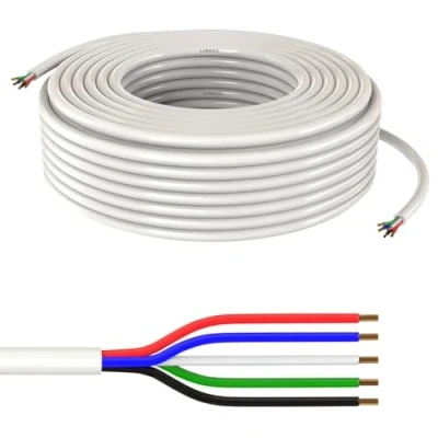 Image de Lumonic 5x 0,34mm² câble de commande LED blanc 10m I gainé 5 fils flexible blindé, rallonge LiYY, électrique