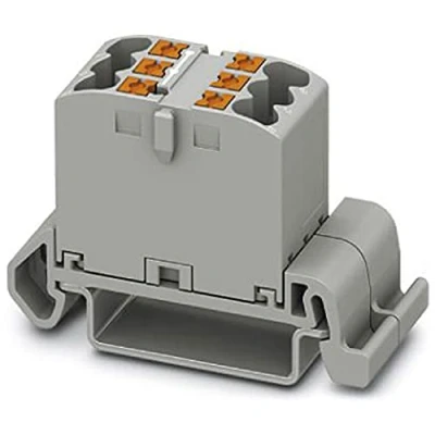 Image de PHOENIX CONTACT PTFIX 6X2.5 NS35A GY Bloc de distribution horizontal 690V 24A Nombre cosses 6 Section 0.14mm² 4mm² AWG 26 12 Largeur 16mm Gris Lot 10