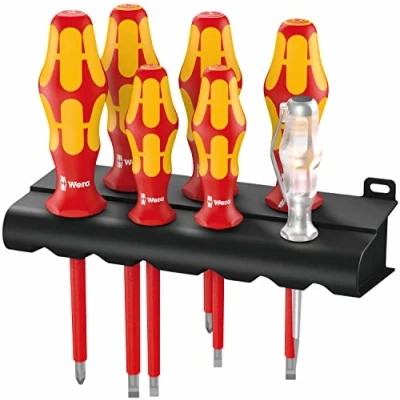 Image de Wera 05006147001 160 i/7 Rack Jeu de tournevis Kraftform Plus Série 100 + single pole phase tester Rack, 7 pièces