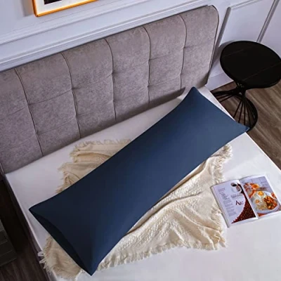 Image de Taie d&#039;oreiller Microfibre Bleu 50 x 150 cm, Housse de Coussin avec la Fermeture à Enveloppe