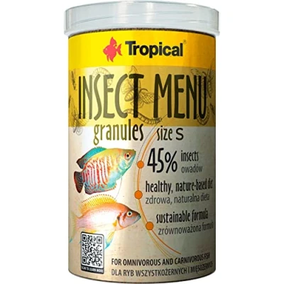 Image de Insect Menu GRANULES Size S 1000ml / 540g Aliment pour Poisson sous Forme de granulés à Base 3 Insectes Qui se noient