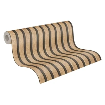 Image de A.S. Création PintWalls II papier peint intissé avec motif de lambris 0,53 x 10,05 m beige, marron imitation bois Made in Germany 391091