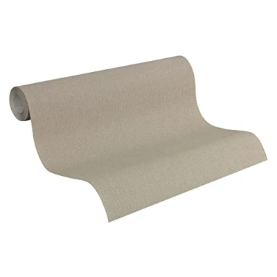Image de A.S. Création Pure Elegance papier peint intissé avec structure textile 0,53 x 10,05 m marron uni Made in Germany pour différentes pièces 211712