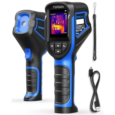 Image de TOPDON TC004 Mini Camera Thermique Infrarouge, 240x240 IR Résolution 15 Heures d&#039;Autonomie, 20C à 450C, 25Hz Taux de Rafraîchissement, Alertes Température Haute/Basse
