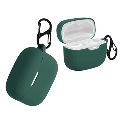 Image de kwmobile Étui Compatible avec JBL Tune 230 NC TWS / T230NC Housse pour Casque Audio étui de Protection en Silicone Vert foncé