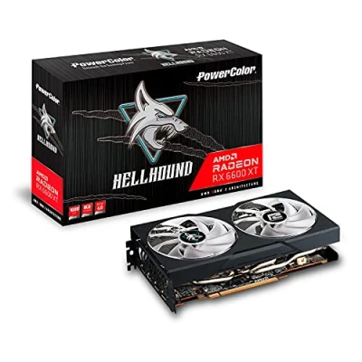 Image de Powercolor Hellhound Radeon RX 6600XT AMD 6600 XT 8 Go GDDR6 Carte Graphique Noir