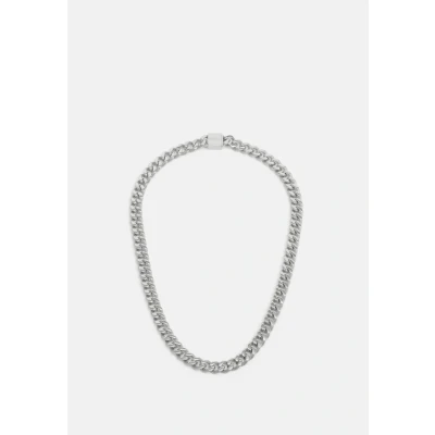 Image de BOSS Stamped Textured Necklace WITH Monogram Square Collier, Femme, Taille: One Size, Silberfarben