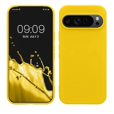 Image de kwmobile Housse Compatible avec Google Pixel 9 / Pro Coque de téléphone Souple et Fine en TPU Silicone Jaune radieux