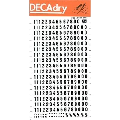 Image de Apli DD55F Chiffres transfert noirs 6 mm 316 caractères