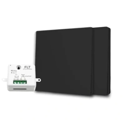 Image de Interrupteur sans fil et pile Auto alimenté Écologique Qualité Pro Va vient RF 2 télécommande mural + 1 relais radio encastrable Longue Distance Intérieur Extérieur IP64
