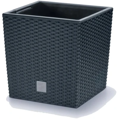 Image de PROSPERPLAST Rato 15,8 litres avec bac de plantation anthracite foncé 26,2 x 26,6 cm.