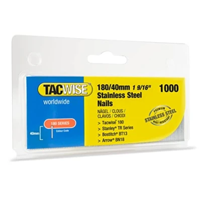 Image de Tacwise 1511 Clous Brad 18G en Acier Inoxydable de Type 180/40 mm, Boîte 1000