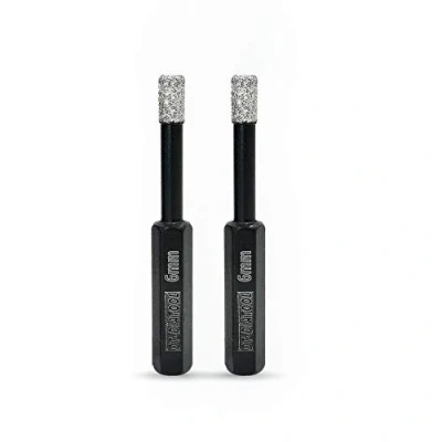 Image de DT DIATOOL Forets Diamant Sec à Queue Hexagonale 2 Pièces 6mm Brasé Sous Vide Scie Cloche pour Tuile Céramique Marbre Granit