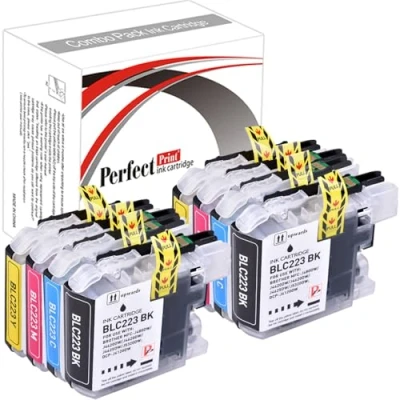 Image de PerfectPrint Compatible Encre Cartouche Remplacement Pour Brother DCP J4120DW J562DW MFC J4420DW J4620DW J4625DW J480DW J5320DW LC223 (Noir/Cyan/Magenta/Jaune, 8 Pack)