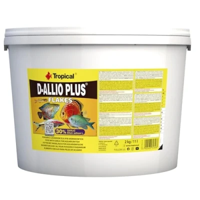 Image de TROPICAL D ALLIO Plus 11L / 2kg Nourriture en Flocons Multi ingrédients pour Poisson à l&#039;ail