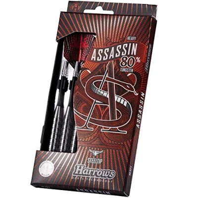 Image de Harrows Assassin Fléchettes en tungstène Pointe acier Argent 34g