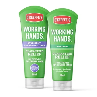 Image de O&#039;Keeffe&#039;s Working Hands Overnight 80 ml et (lot de deux, mains) L&#039;emballage peut varier