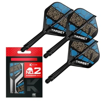 Image de Target Darts Josh Rock K Flex Flights and Shaft System, No.2 Lot de 3 fléchettes Kflex All in One, Accessoires Player Edition Dart Tige Intermédiaire (26mm)