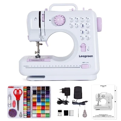 Image de Machine à Coudre Électrique, Débutant avec 12 programmes de couture, Kit Couture et pédales (Violet)