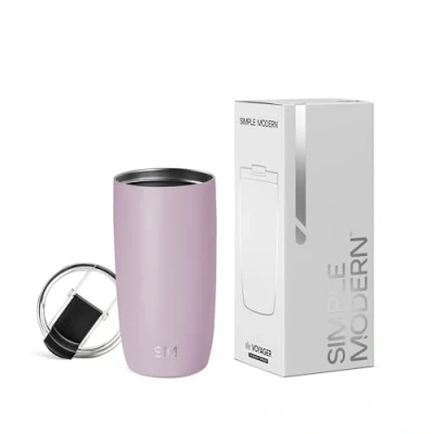 Image de Simple Modern Tasse de Café Voyage avec Couvercle Rabattable Glacé Isolée en Acier Inoxydable Cadeaux pour Femmes et Hommes Voyager Collection 470ml Lavender Mist