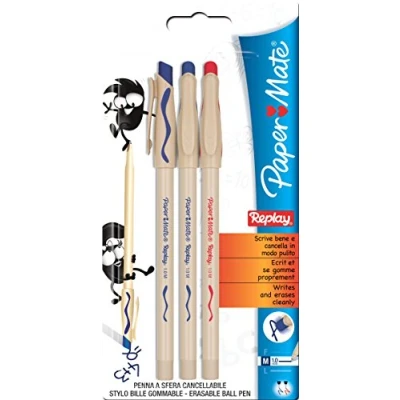 Image de Paper Mate Replay Stylo Bille Pointe Moyenne Assortiment Lot de 2