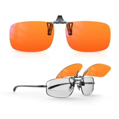 Image de Goiteia Lunettes à clipser 100 % bloquant la lumière bleue pour ordinateur et jeux vidéo une meilleure nuit de sommeil, anti fatigue oculaire, adaptées les écrans, jeux, téléviseurs,