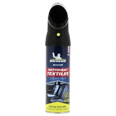 Image de MICHELIN 009417 Nettoyant Textiles Voiture, Détache Sièges et Tapis Auto, Brosse intégrée, 300 ML