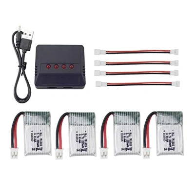Image de ZYGY 4pcs 3.7V 220mah Li Batterie &amp; Chargeur d&#039;équilibre 4 en 1 pour E010 E010C E011 E011C E013 GoolRC T36 NINHUI NH010 F36 H36 HS210 SANROCK GD65A ATOYX AT 66 de Drone RC à Quatre Axes